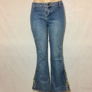 Mudd Flare bottom side lace up jeans size 11